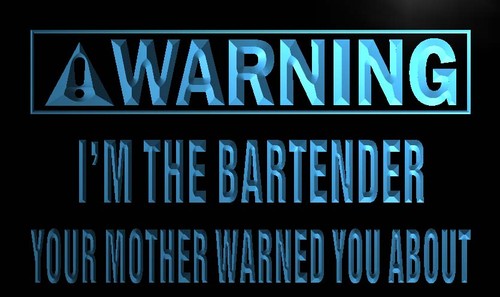 Warning I'm the Bartender Neon Light Sign